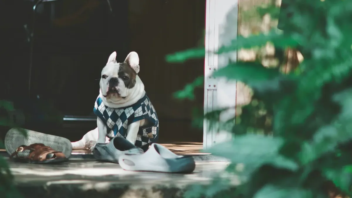 Dog on a balcony