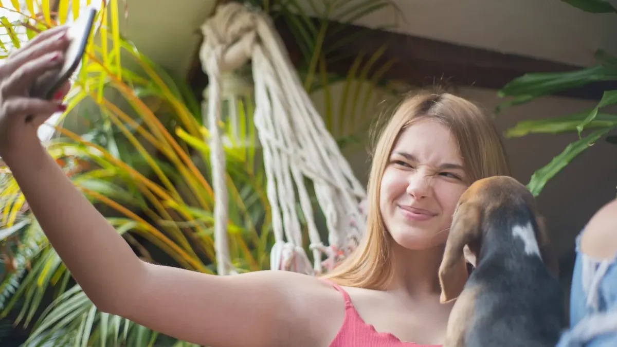 Dog with a gardening owner